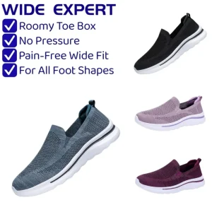 Men’s Walking Shoes Wide Toe Box Breathable Cloth Soft Rubber Midsole Slip on Closure Non Slip Autumn Fashion Trend Middle Aged