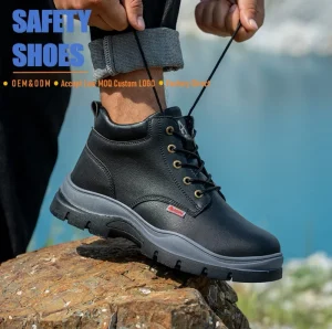 Men’s Waterproof Anti-Slip Anti-Puncture Construction Work Shoes Groundwork Safety Boots