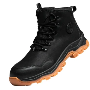 Men’s Wear-Resistant Work Boots Anti-Smash Anti-Pierce Anti-Slip Odor-Free Safety Shoes for Construction Site Factory