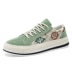 Men’s White Canvas Board Shoes for Winter Spring Men’s Daily Wear for Sports Leisure Lace-Up Mesh Walking Shoes Fashion