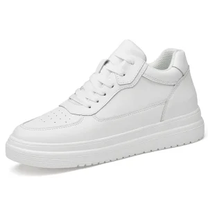 Men’s White Fashion Elevator Sneakers 6cm 8cm 10cm Height Increasing Walking Shoes Breathable for Summer