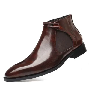 Men’s Winter Chukka Style Ankle Chelsea Boots Waterproof and Anti-Slip Made of PU Suede Leather Dress Shoes