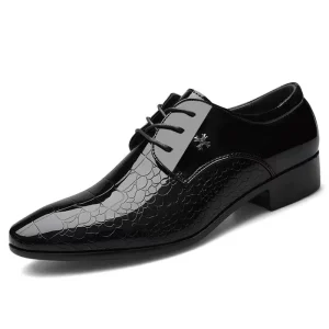 Men’s Winter Leather Lace up Oxford Business Formal Shoes Large Size Wedding Shoes Rubber Outsole