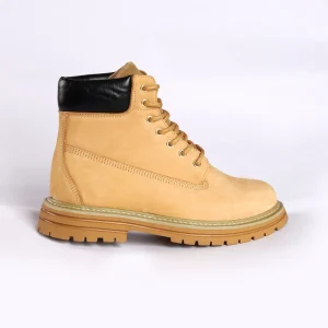 Men’s Winter Nubuck Leather Work Boots Steel Toe Rubber Sole Yellow Goodyear Welt Safety Shoes Casual Anti-Static PVC Insole