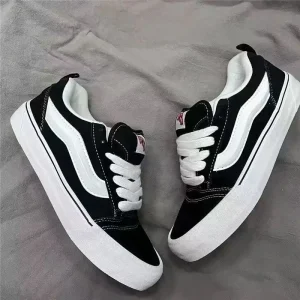 Men’s Women’s Classic Closed Toe Thick-Soled Sneakers Black Casual Comfort Shoes All Seasons