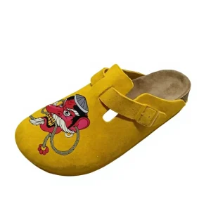Men’s Women’s Cow Suede Clogs Mules Comfortable Flat Sandals Closed Toe Soft Anti-Slip House Shoes All Seasons