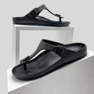 Men’s Women’s EVA Non Slip Wear Resistant Indoor Beach Sandals with Buckle for Summer Household Use