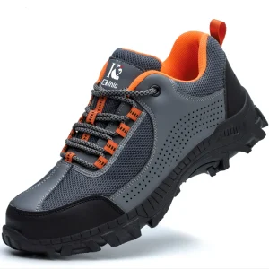 Men’s Women’s Lightweight Breathable Steel Toe Safety Shoes Anti Smashing and Anti Piercing Industrial Work Shoes