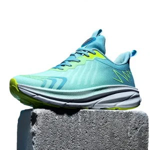 Men’s Women’s Sports Shoes Fashion Mesh Breathable Lace-Up Non-Slip Rubber Outsole Lightweight Summer Running Shoes