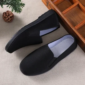 Men’s & Women’s Summer Solid Color Breathable Mesh Upper Slip-On Round Toe Work Shoes with Plastic Midsole & Outsole
