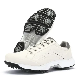 Men’s Women’s Waterproof Leather Golf Shoes Quick Lacing Mesh Autumn Suitable for Winter Summer Outdoor Sports Available Stocks