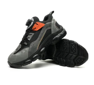 Men’s Work Safety Shoes Wear Resistant Comfortable Lightweight Button Style Steel Toe Impact Puncture Resistance