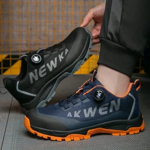 Men’s Work Shoes Steel Toe Construction Protective Workman Sneakers Breathable Night-reflection Outdoor Sport Safety Shoes