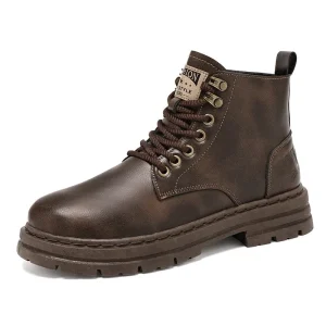 Men’s Workwear Boots High Top Men’s Trendy Versatile Thick Soled Casual Boots Trendy Shoes
