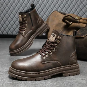 Men’s Workwear Boots New High Top Men’s Trendy Versatile Thick Soled Casual Boots Trendy Shoes