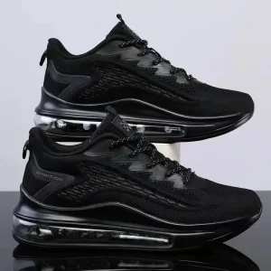 Men’s air Cushioned Running Shoes with Fashionable Mesh Design Breathable Soft Sole Casual Sports Shoes