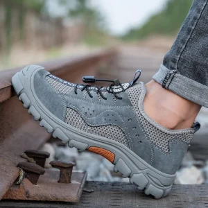 Men’s and Women’s Summer Slip On Safety Protection Shoes Breathable Anti smashing & Anti piercing Work Style