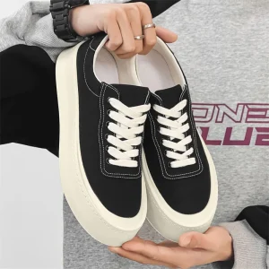 Mesh Anti Slip Lace up Thick Soft Soled Canvas Upper Running Walking Casual Trendy Shoes