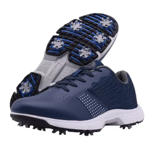 Mesh Upper Natural Rubber Outsole Large Size Waterproof Men’s Golf Shoes