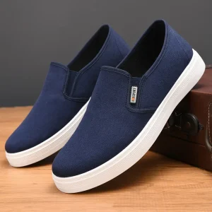 Middle-aged Elderly Cloth Shoes Slip-On Lazy Canvas Shoes Casual Fashion Men’s Skateboard Shoes Lightweight Cotton