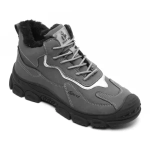 Modern Suede Cow Leather Boot with PU Sole Steel Toe Construction Work Safety Shoes Anti-smash Anti-Puncture for Winter