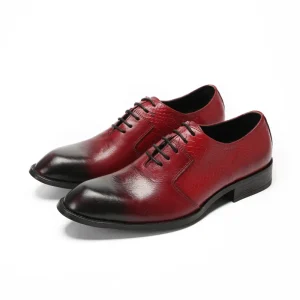 NA534 Oversized Men’s Shoes Red and Black Color Formal Leather Men Luxury Sneakers Comfortable Wearable Dress Casual Shoe