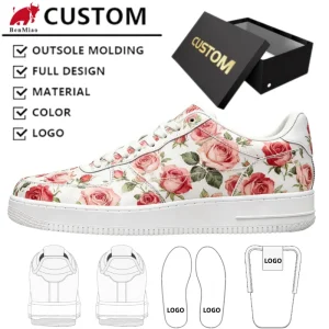 New 7 Days Sample Quick Customization Men’s Casual Fashion White Sneakers Lace Up Shoes with Phylon Outsole and Cloth Upper
