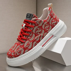 New Breathable Canvas Shoes for Men Versatile in Color Matching Height increasing Sporty and Casual Low top