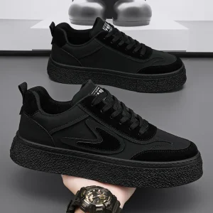 New Breathable Men’s Sports Skateboarding Shoes Fashion Casual Shoes Elevated Canvas for Spring Summer Autumn Lace up Closure