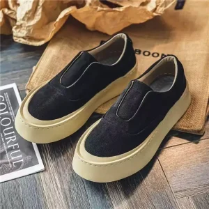 New Canvas Men’s Shoes Summer Breathable Casual Shoes Work Lazy One Step Black Cloth Board Shoes