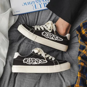 New Design Casual Lace-up Rubber Sneakers With Low Top Design Men’s Skateboarding Walking Shoes