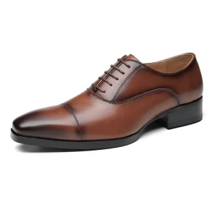 New Design Men’s Genuine Leather Slip-On Waterproof Comfort Derby Shoes Autumn Dress Shoes High Quality Durable