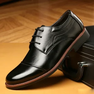New Design Plus Size Men’s Lace-Up Breathable PU Leather Oxford Shoes Formal Business Office Career Professional Wedding Shoes