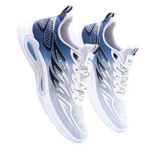 New Fashion Cross Border Men’s Sports Casual Shoes Soft Soled Comfortable Running Shoes Trbottomyy Mesh Fly Knit Summer Box