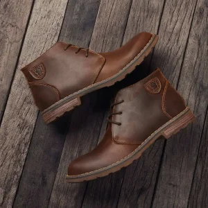 New Fashion Men’s Boots Cowboy Leather Shoes Factory Supplier Ankle Boots