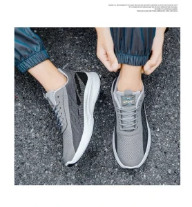 New Fashion Men’s Sports Sneakers High Quality Casual Running Gym Jogging Shoes Lace up Closure Anti Slip new men shoe