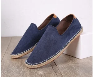 New Fashion Plus Size Men’s slip on Walking Style Casual Shoes Flat Loafers Suede Espadrilles Shoes for Men