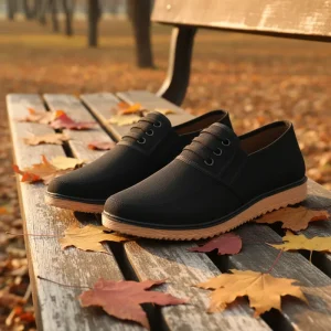 New Fashion Trend Anti-slip Rubber Outsole Slip-On Casual Men’s Flat Walking Shoes PVC Midsole Plush Lining Polyester Upper