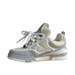 New Fashion Trend Chunky Tennis Shoes with Leopard Pattern Lace Up Closure Mesh Upper Snakeskin Detail for Men Women All Seasons