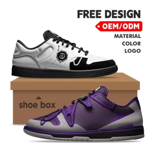 New High Quality Custom Leisure White Sneakers with Logo Men’s Shoes Genuine Leather Upper Rubber Outsole