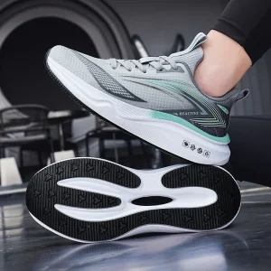 New High-Quality Men’s Running Sports Shoes Custom Design Breathable Knit Nylon Upper EVA Mesh