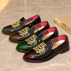 New Hot Selling Large Size 40 48 Embroidered Business Casual Breathable Men’s Leather Shoes