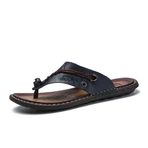New Large Size Men’s Flip flops Men’s External Wear Casual Handmade slippers Clip on Men’s Beach Sandals