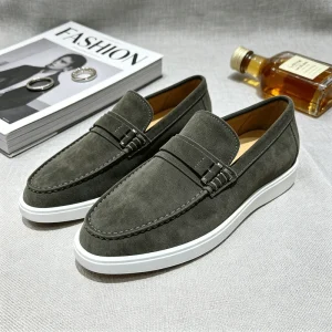 New Loafers for Men Premium Cow Suede Men’s Casual Shoes Soft Leather Loafers with Comfortable Rubber Sole Quiet Luxury