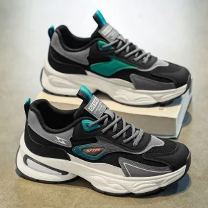 New Men’s Autumn Men’s Sports Shoes Breathable Mesh Thick Sole Anti-Slip Cushioning Winter and Spring Men’s Running Shoes