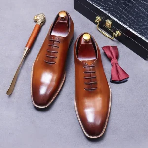 New Men’s Best Selling Wash Retro Style Loafers Slip On Leather Casual Shoes Abrasion Resistance Driving Shoes
