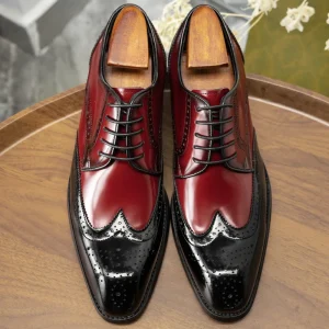 New Men’s Business Formal Derby Lace Up Shoes Square Toe Spring Breathable Mixed Colors