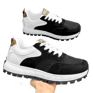 New Men’s Casual Shoes Soft Sole Comfortable Breathable Color Blocking Thick and Wear resistant Sports Walking Style