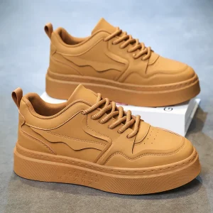 New Men’s Casual Sports Plate Shoes Black Lace-Up Work & Sports Black Shoes Spring for Daily Wearing