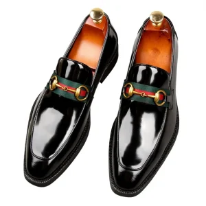 New Men’s Shoes Business Formal Slip-on Shoes with Other Upper Material Comfortable Single Shoes